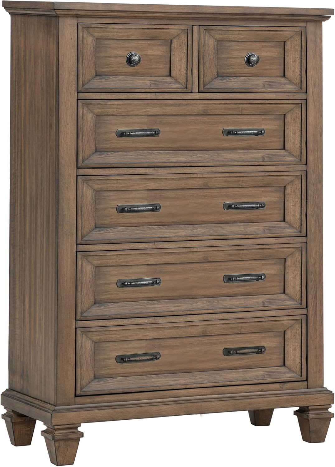 New Classic Furniture Mariana 5-Piece Wood Queen Bedroom Set, Vintage Mocha
