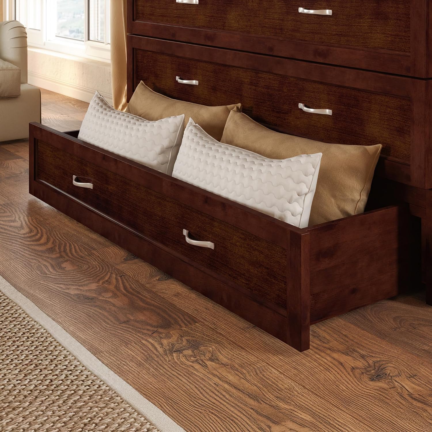 AFI Deerfield Murphy Bed Chest Full, Walnut