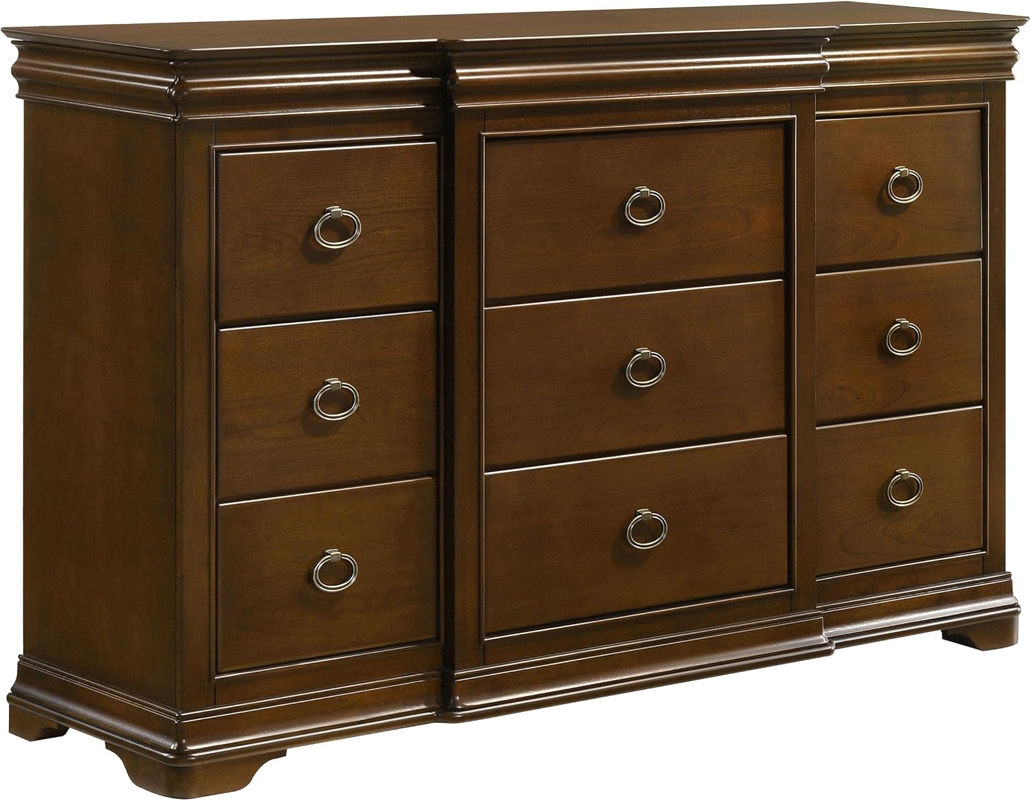 Coaster Home Furnishings - Garland - 4-Piece Bedroom Set with Wood Grain Detail, Cutaway Corners, Padded Headboard and Dual USB Ports - Bedroom - Queen Size - Brown Cherry - 205301Q-S4