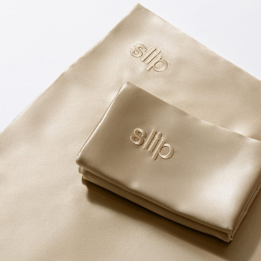 slip King Pure Silk Pillow Case - 100% Pure 22 Momme Mulberry Silk- King Size Standard Pillow Case -Anti-BedHead, Anti-Sleep Crease, Caramel (20' x 36')