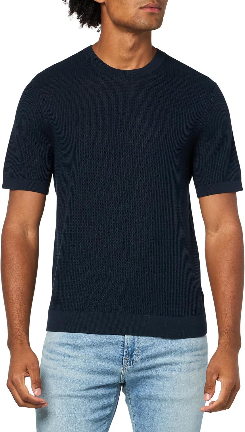 Theory Men's Mesh Short Sleeve Crew Neck in Tactile Cotton