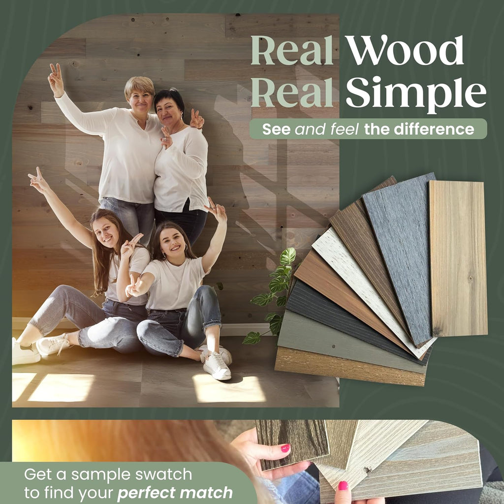 TIMBERCHiC 100% Reclaimed Wood Wall Planks - Made in USA - Peel-and-Stick Panels for Interior Decor - DIY Accent Wall Panels, Driftwood (3' x 20 Sq Ft)