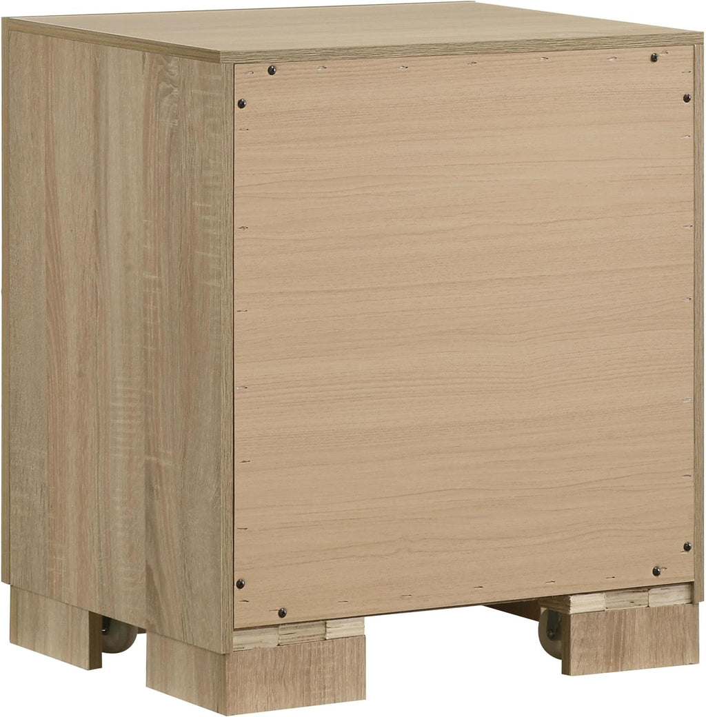 Coaster Home Furnishings - Arielle - Wood - 5-Piece Bedroom Set with Storage Bed, Channel-Tufted Headboard, Bookcase Panels and Transitional Style - Bedroom - Queen Size - Light Oak - 223111Q-S5