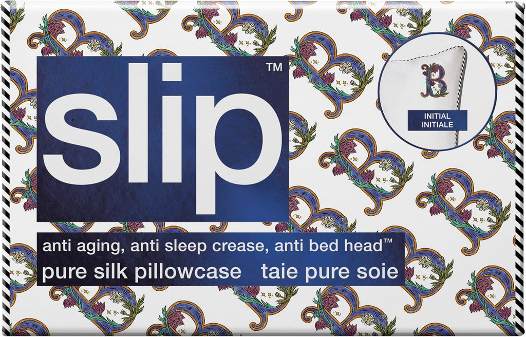 slip The Original Queen Pure Silk Pillow Case - 100% Pure 22 Momme Mulberry Silk - Queen Standard Size - Anti-Aging, Anti-BedHead, Anti-Sleep Crease, Initial Collection: Letter B (20' x 30')