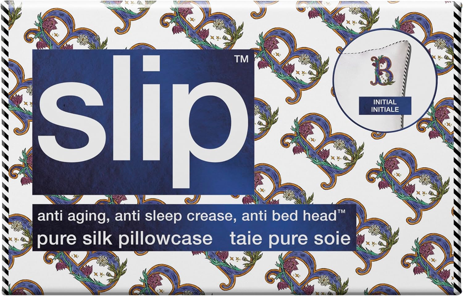 slip The Original Queen Pure Silk Pillow Case - 100% Pure 22 Momme Mulberry Silk - Queen Standard Size - Anti-Aging, Anti-BedHead, Anti-Sleep Crease, Initial Collection: Letter B (20' x 30')