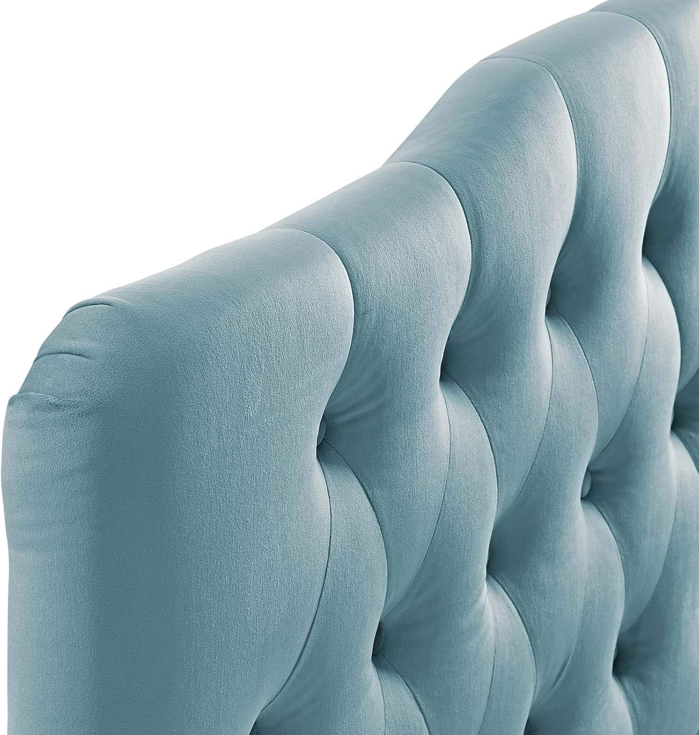 Modway Annabel Diamond Tufted Performance Velvet Queen Headboard in Light Blue