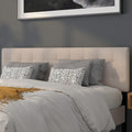 Flash Furniture Bedford Box Stitch Tufted Upholstered King Size Headboard in Beige Fabric