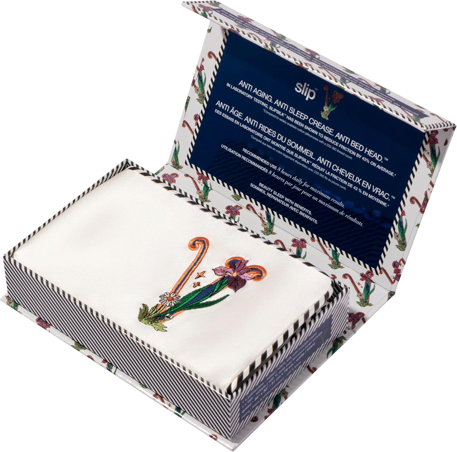 slip The Original Queen Pure Silk Pillow Case - 100% Pure 22 Momme Mulberry Silk - Queen Standard Size - Anti-Aging, Anti-BedHead, Anti-Sleep Crease, Initial Collection: Letter V (20' x 30')