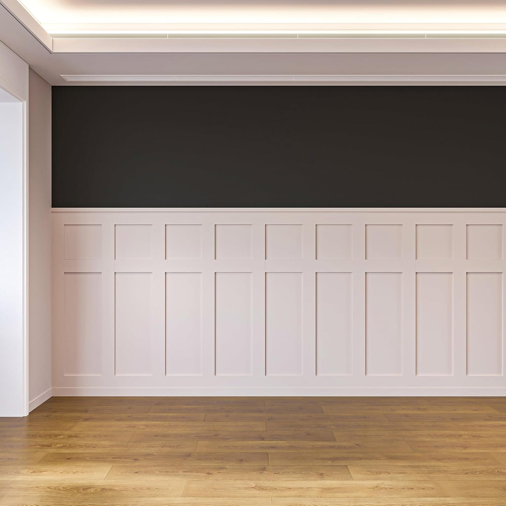 Polymer-Based Board and Batten Wall Panel Kit – 19pcs (93.93x56') Panels | Enhance Your Home with Elegance Using This Wall Molding Peel and Stick Panel | Luxury Decorative Wainscoting Wall Panels