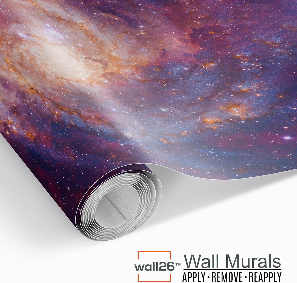 wall26 - Large Wall Mural - Lane of Pink Fallen Leaves with Trees by Each Side | Self-Adhesive Vinyl Wallpaper/Removable Modern Wall Decor - 100x144 inches