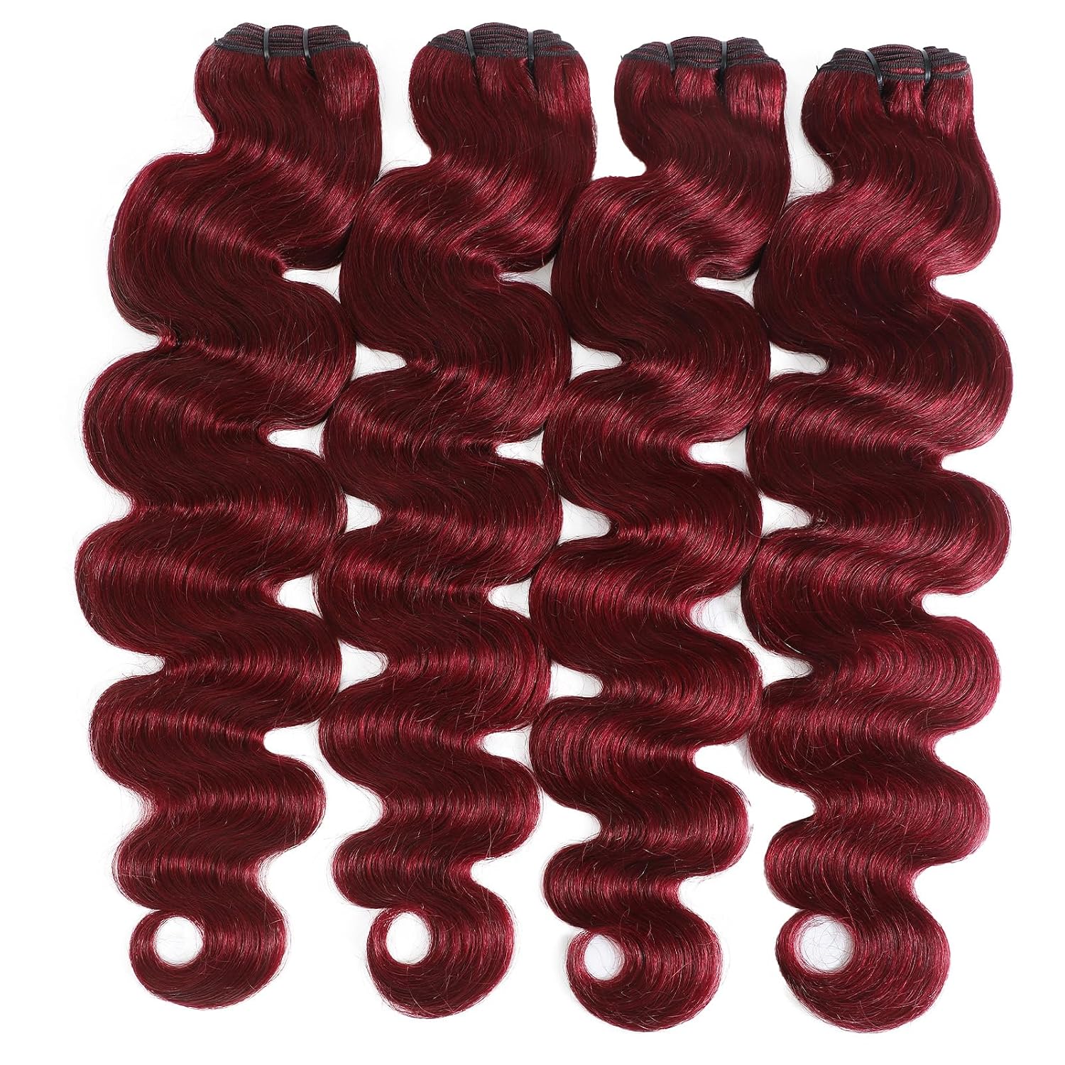 99J Red Body Wave Human Hair Bundles 15A Raw Indian Hair Bundle burgundy Body Wave Bundles Hair Extensions(4 bundles 14 16 18 20)
