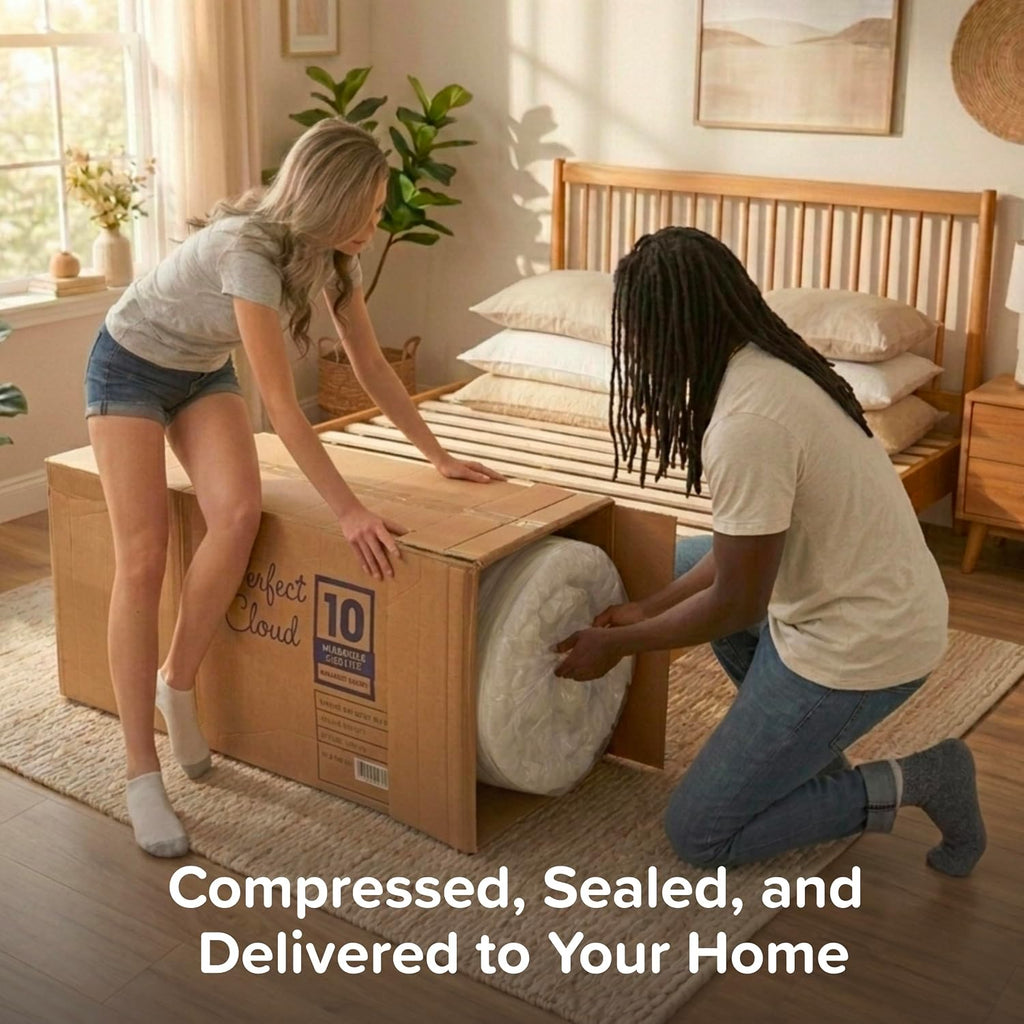 Perfect Cloud UltraPlush Full Mattress - 10 Inch Cooling Gel Memory Foam, Charcoal-Infused, Pressure Relief, Motion Isolation, Bed in a Box, Made in USA (RV Short Queen)