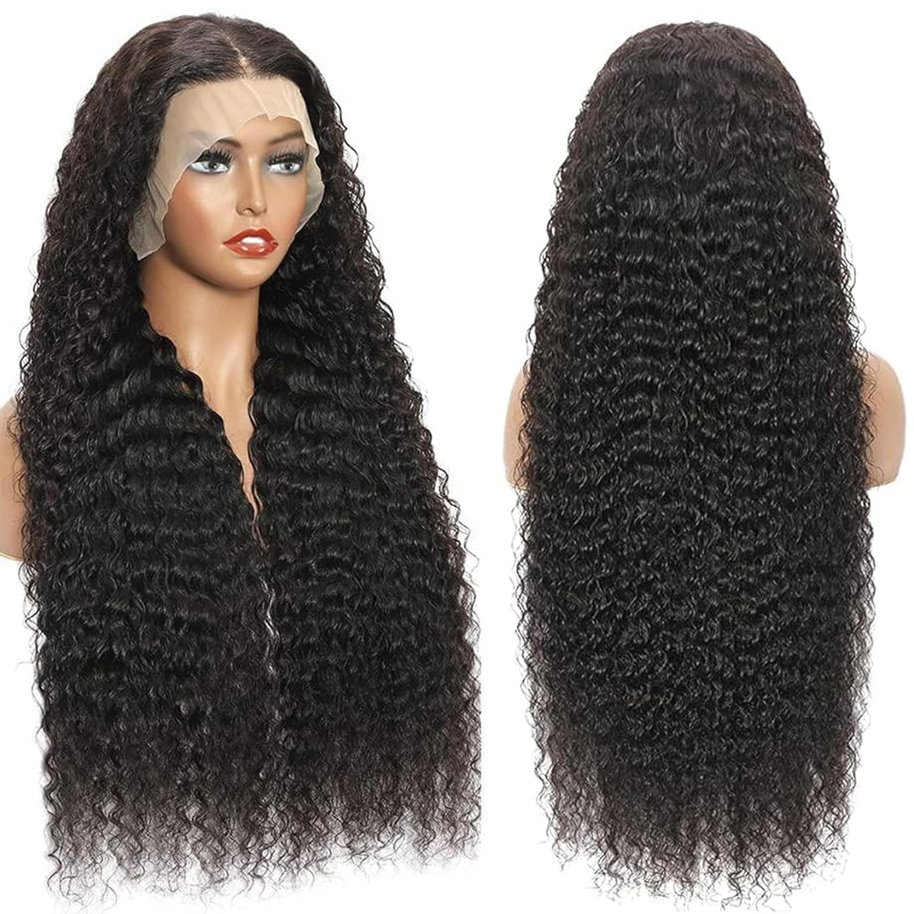 30 Inch Deep Wave Lace Front Wigs Human Hair 200% Density Curly Human Hair Wig for Women 13x4 HD Lace Frontal Wigs Pre Plcked with Baby Hair