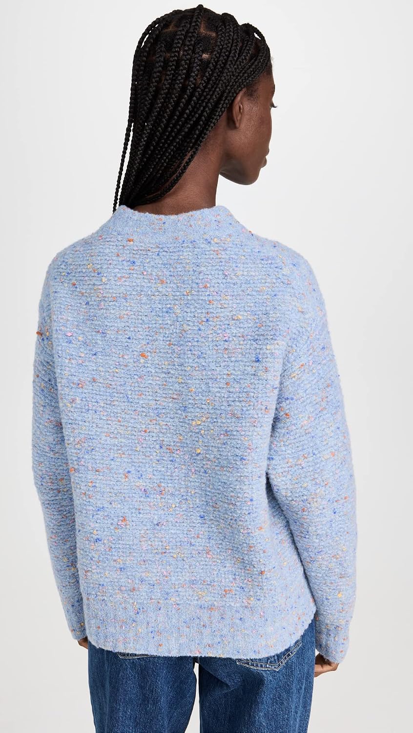 Theory Women's Boxy Mock Neck Tweed Boucle Sweater