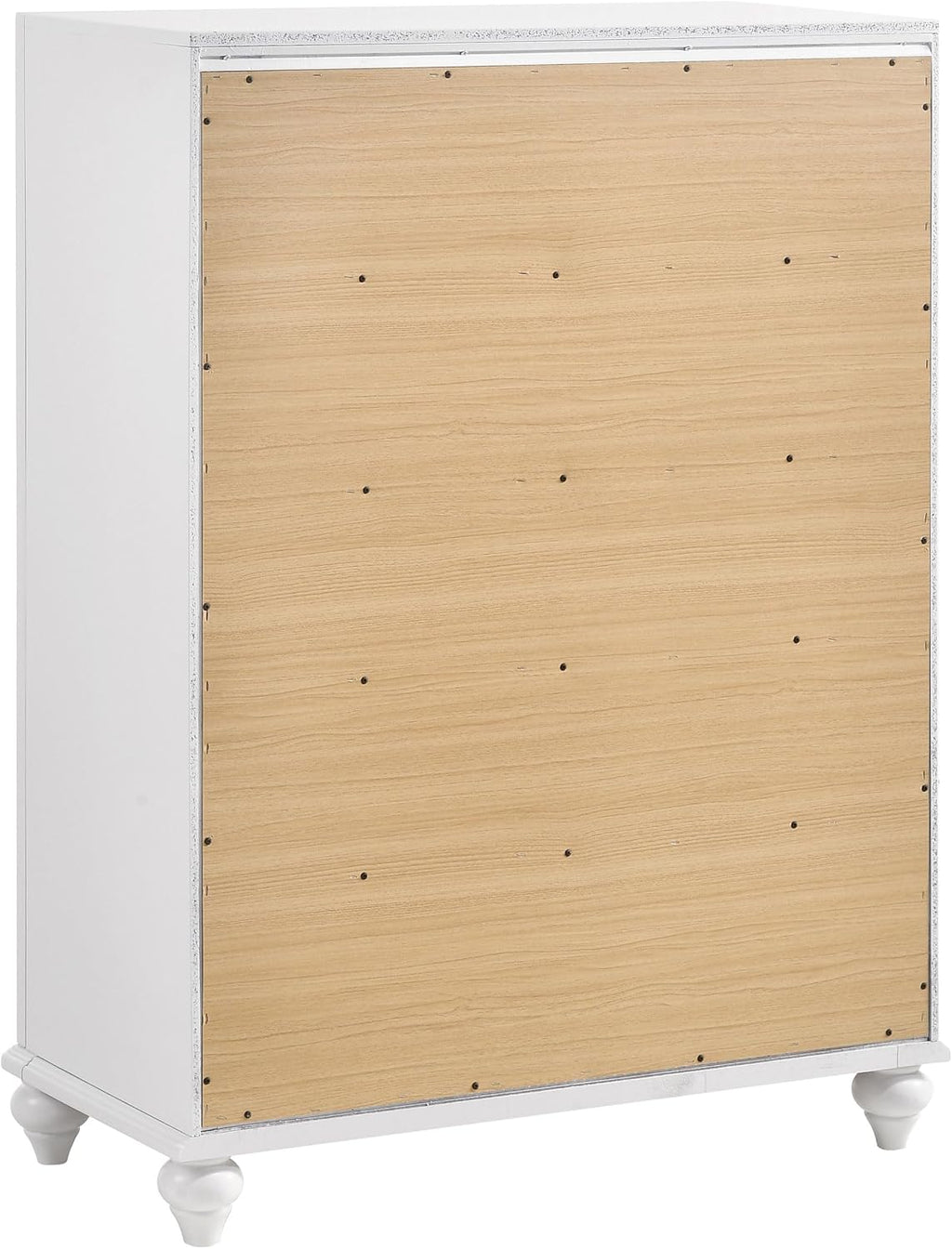 Coaster Home Furnishings Barzini Modern Classic 5-Piece Bedroom Set Leatherette Upholstered Queen Size Panel Bed Frame 56-inch Headboard White 205891Q-S5