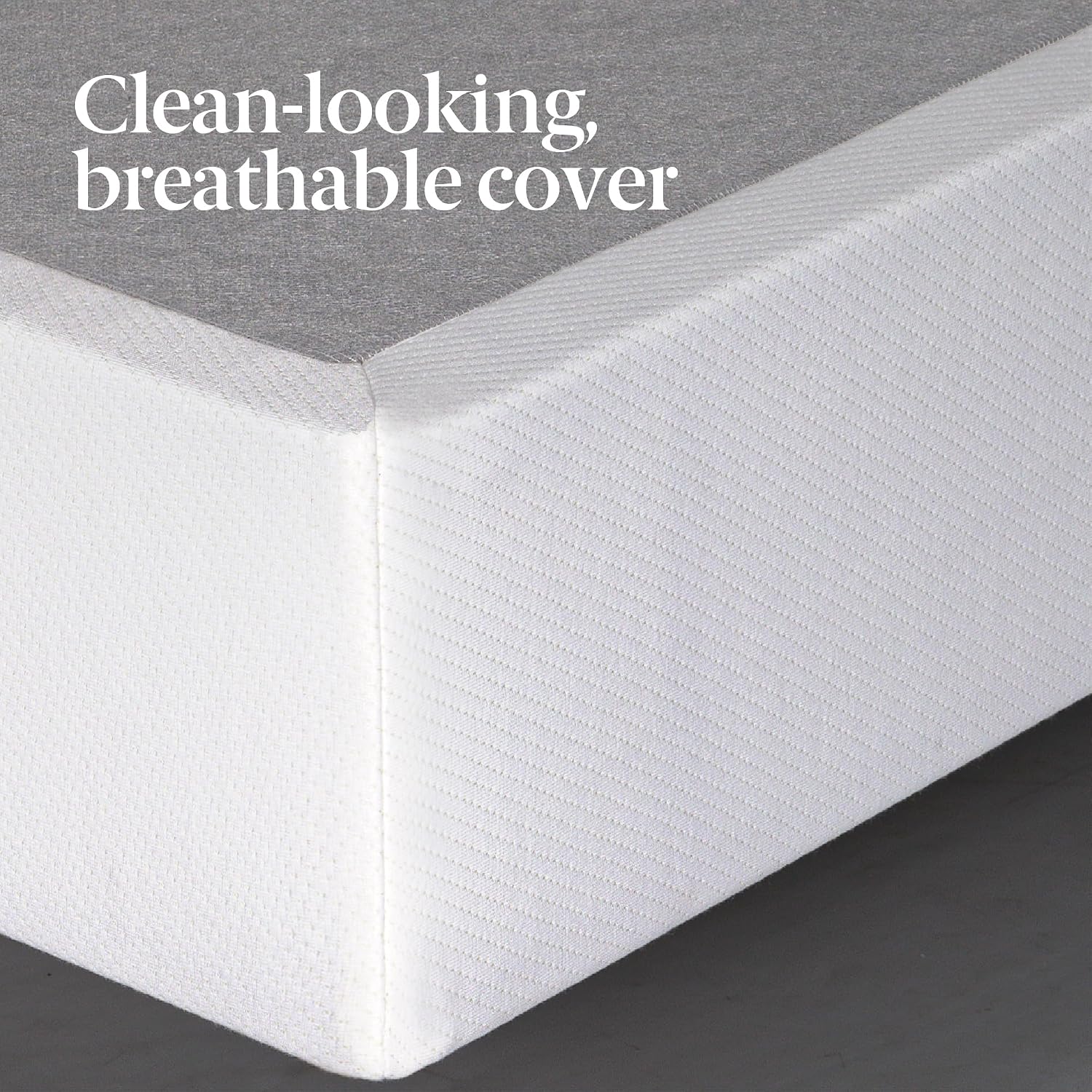 ZINUS 9 Inch Box Spring with Cover, No Assembly Mattress Foundation, Sturdy Metal Structure, Twin XL, White