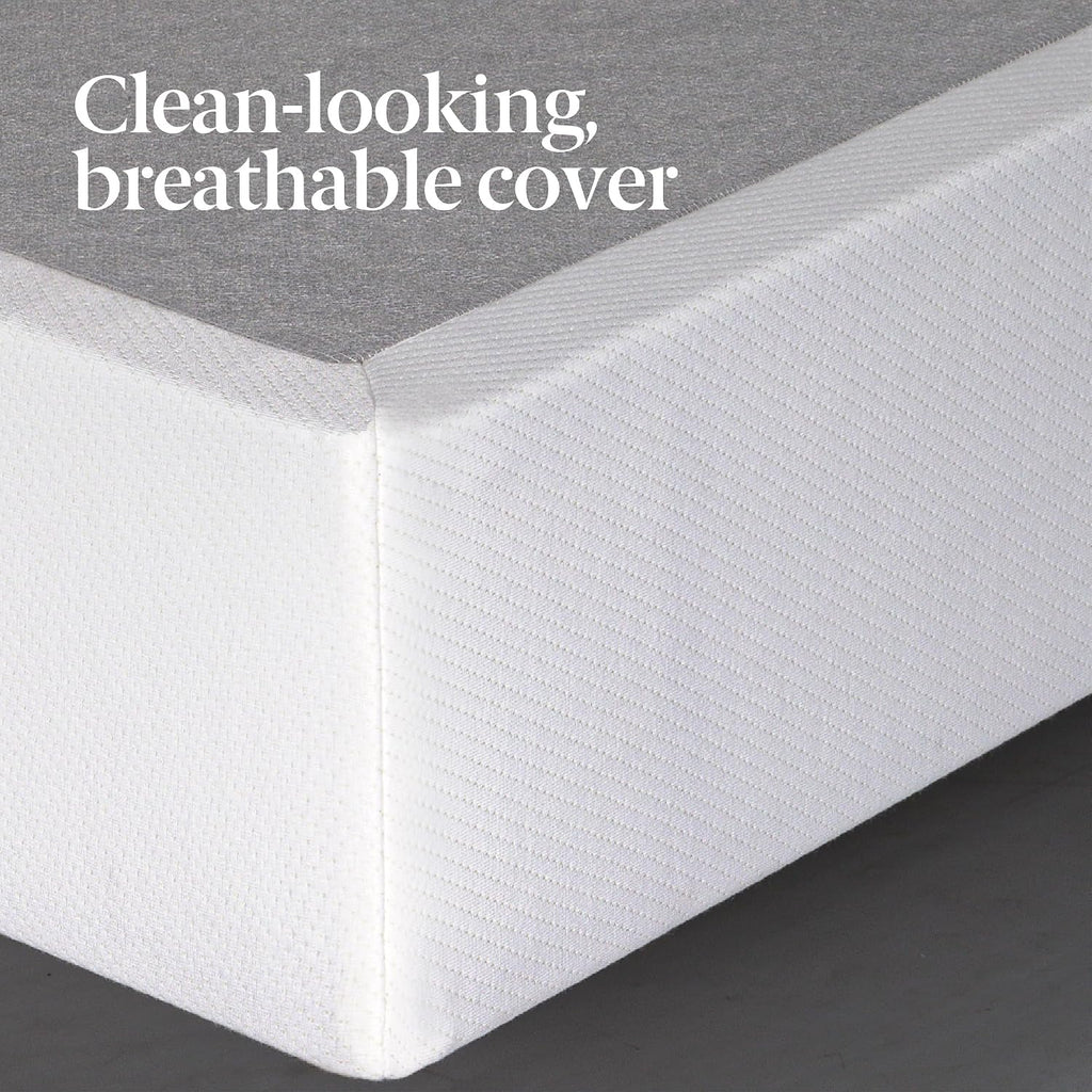 ZINUS 9 Inch No Assembly Metal Box Spring, Cool Mattress Foundation, Sturdy Metal Structure, Split King, White