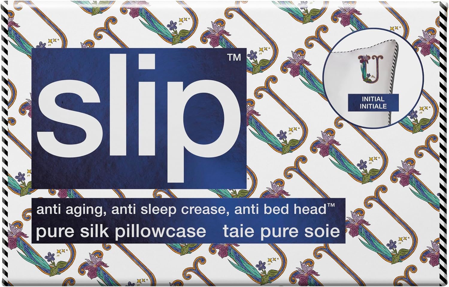 slip The Original Queen Pure Silk Pillow Case - 100% Pure 22 Momme Mulberry Silk - Queen Standard Size - Anti-Aging, Anti-BedHead, Anti-Sleep Crease, Initial Collection: Letter U (20' x 30')
