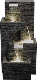 Bond Manufacturing Y95863 Malibu Tiers 32' Tall Lighted Zen Fountain, Gray