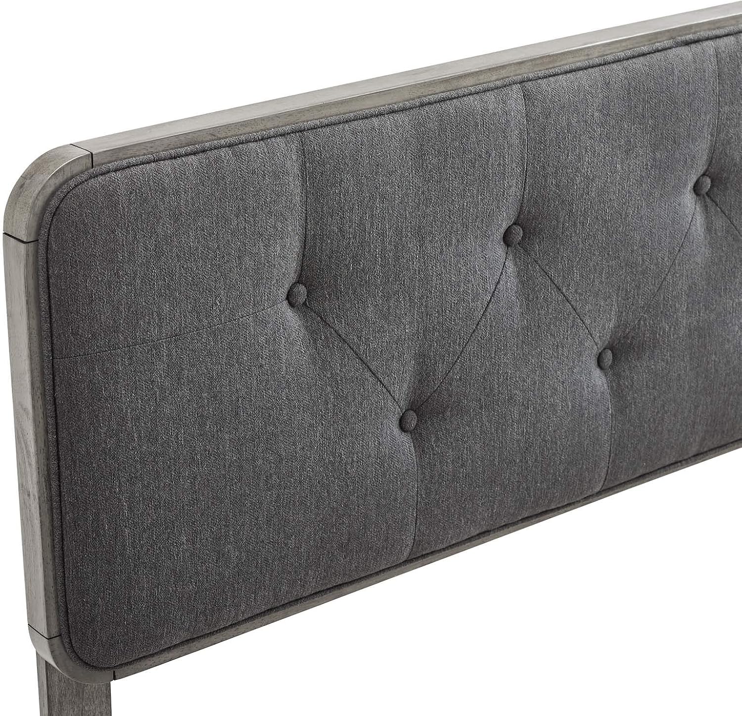 Modway MOD-6235-GRY-CHA Collins Tufted King Fabric and Wood Headboard, Gray Charcoal