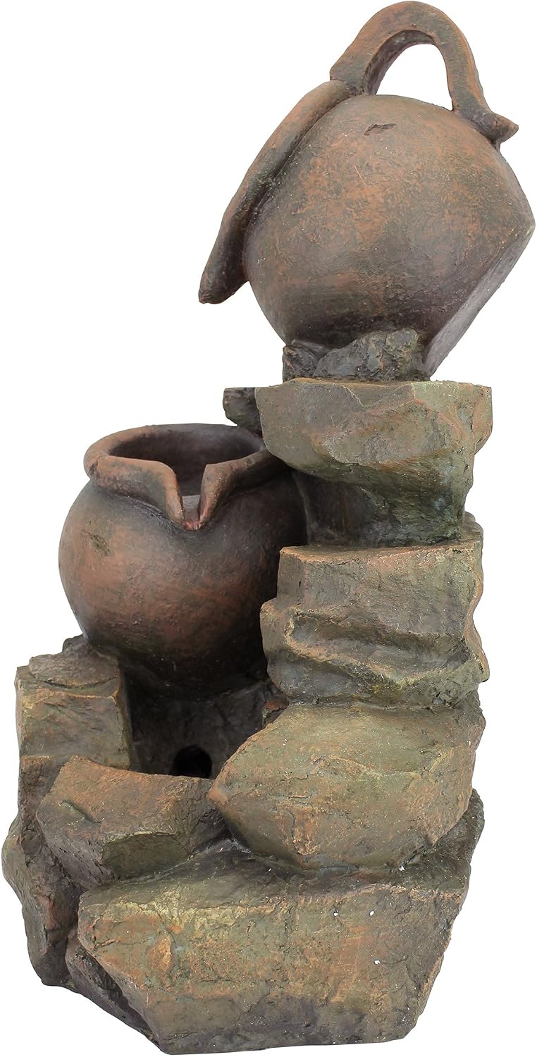 Design Toscano LaTaverna Cascading Urns Illuminated Garden Fountain