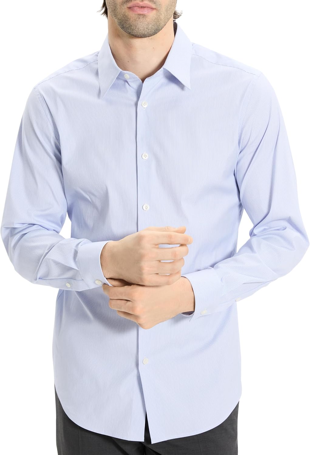 Theory Men's Sylvain Shirt in Exact Stripe