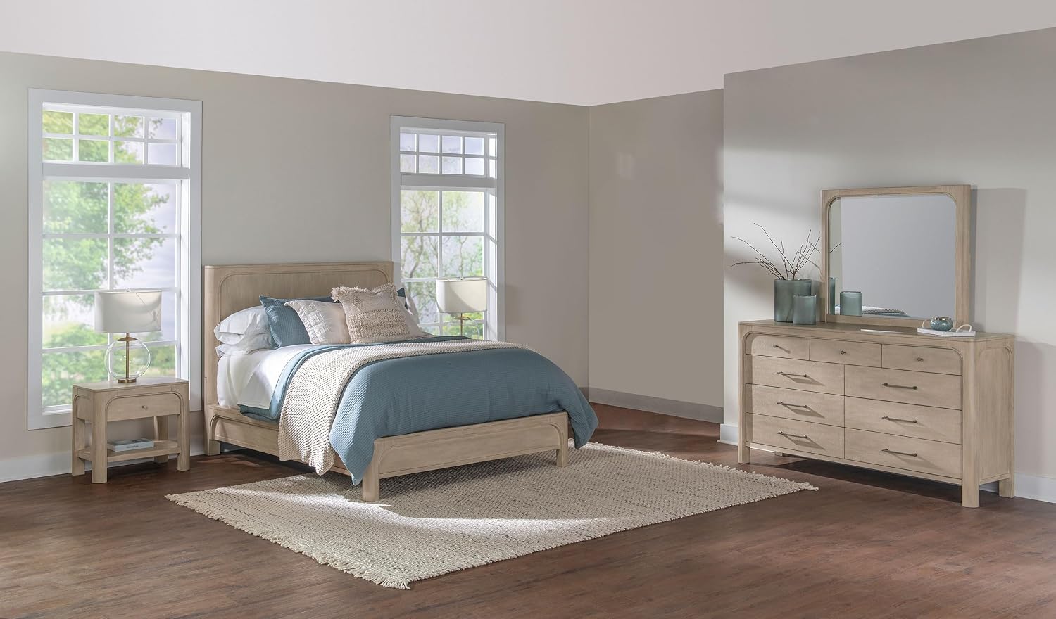 Coaster Home Furnishings - Solano - Wood - 4-Piece Bedroom Set with Arched Frame, Dual USB Ports and Upholstered Headboard - Bedroom - California King Size - Weathered Mango - 222521KW-S4