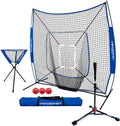 PowerNet Baseball Softball Practice Net 7x7 with Baseball Accessories for Practice Pitching, Batting & Fielding, Ball Caddy, Weighted Baseballs, Tee