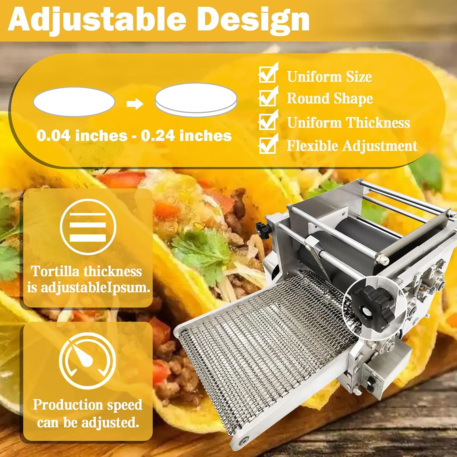 TECHTONGDA Electric Tortilla Press 7' Commercial Tortilla Tacos Maker Automatic Mexico Corn Tortilla Maer Stainless Steel Mexican Tortilla Chapatti Machine 1500-2000pcs/h