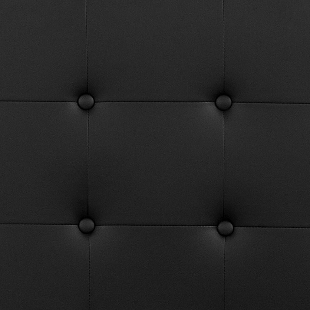 Flash Furniture Lennox Adjustable Height Button Tufted and Box Stitch Upholstered King Size Headboard in Black Vinyl