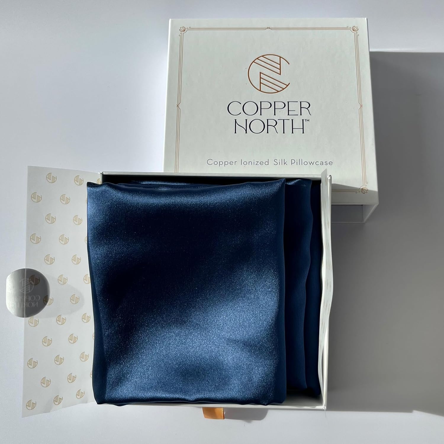 Copper Infused Pillowcase 100% Pure Silk | 22 Momme Mulberry Silk | Clearer Skin & Smoother Hair, Anti-Acne, Anti-Aging, Naturally Cooling (2 Cases, Standard, Deep Blue)