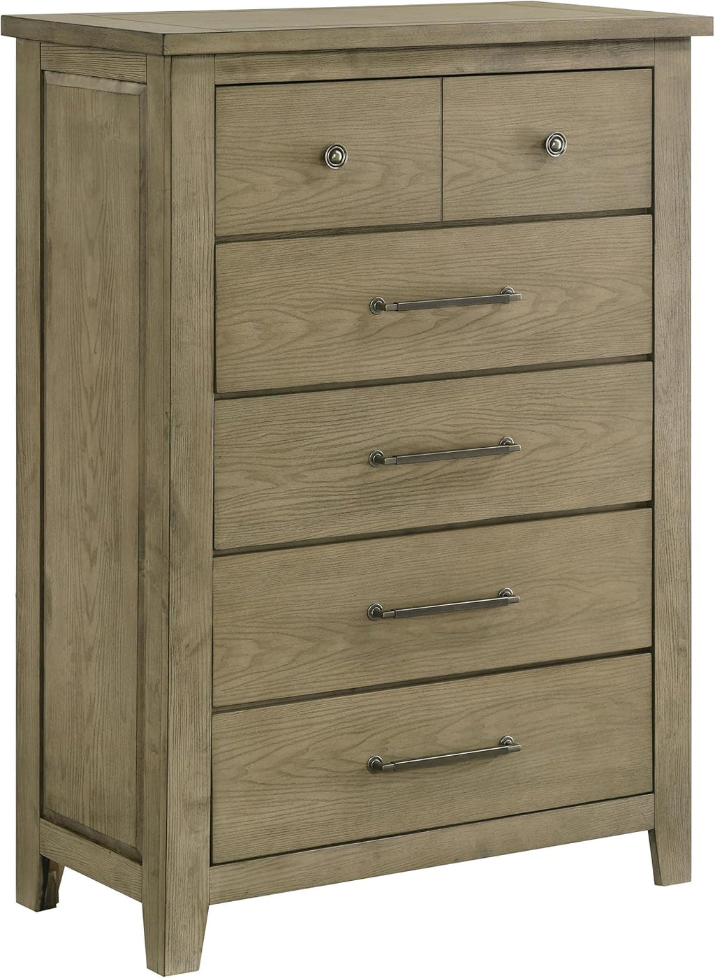 Coaster Home Furnishings - Hazlewood - Wood - 5-Piece Bedroom Set with Storage Bed, Rustic Style, Oak Grain and Round Knobs - Bedroom - Queen Size - Vineyard Oak - 207530Q-S5