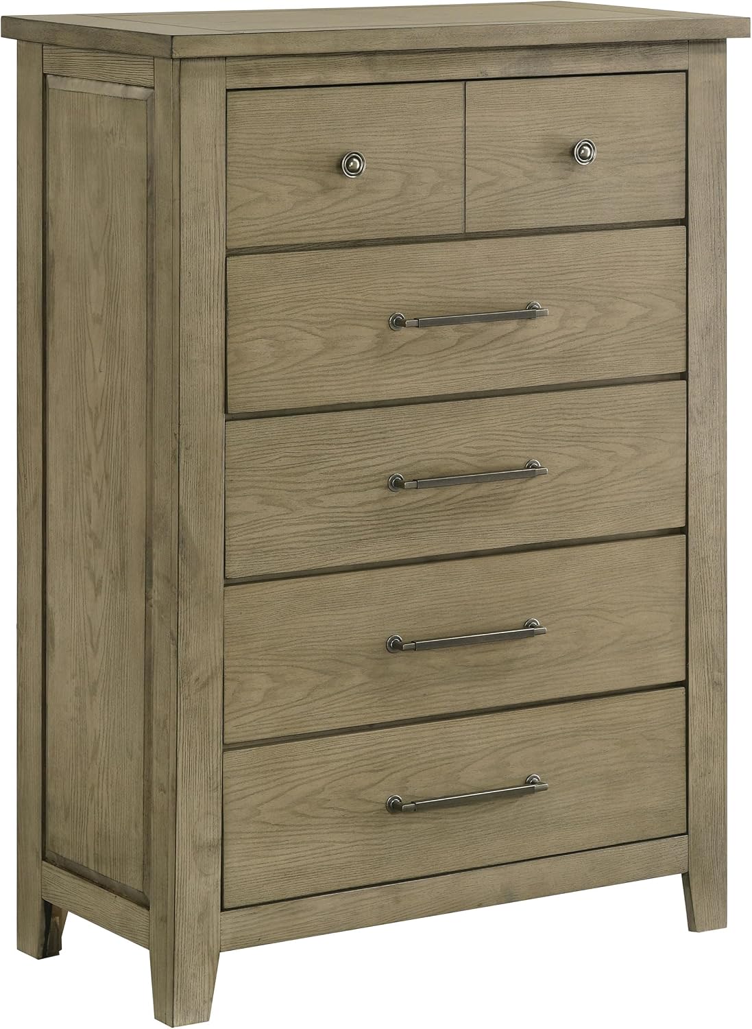 Coaster Home Furnishings - Hazlewood - Wood - 5-Piece Bedroom Set with Storage Bed, Rustic Style, Oak Grain and Round Knobs - Bedroom - Queen Size - Vineyard Oak - 207530Q-S5
