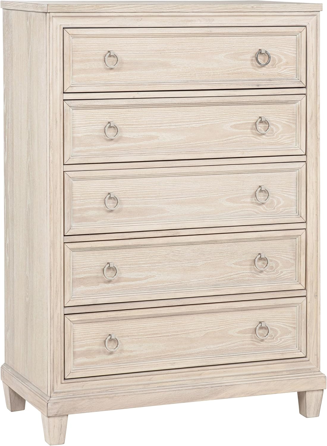 Coaster Home Furnishings - Pembroke - Wood - 5-Piece Bedroom Set with Molding Details, Nailhead Trim, Tapered Legs and Cable Access - Bedroom - California King Size - Washed Oak - 215921KW-S5