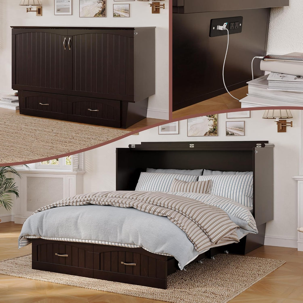 AFI Nantucket Murphy Bed Chest, Queen, Espresso