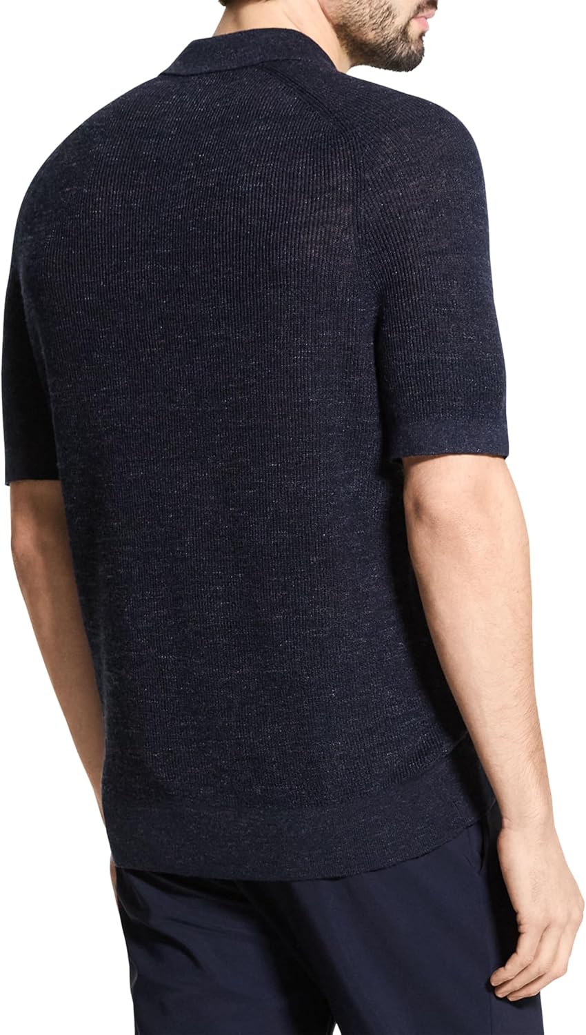 Theory Men's Short Sleeve Button Down in Pacific Linen