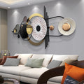 ERMOFAV Wall Decor,Modern Creative Metal Geometric Circular Decor Wall Art, 59x24 In Large 3D Textured Metal Wall Sculptures, Living Room Bedroom Den Aesthetic Wall Art Decor