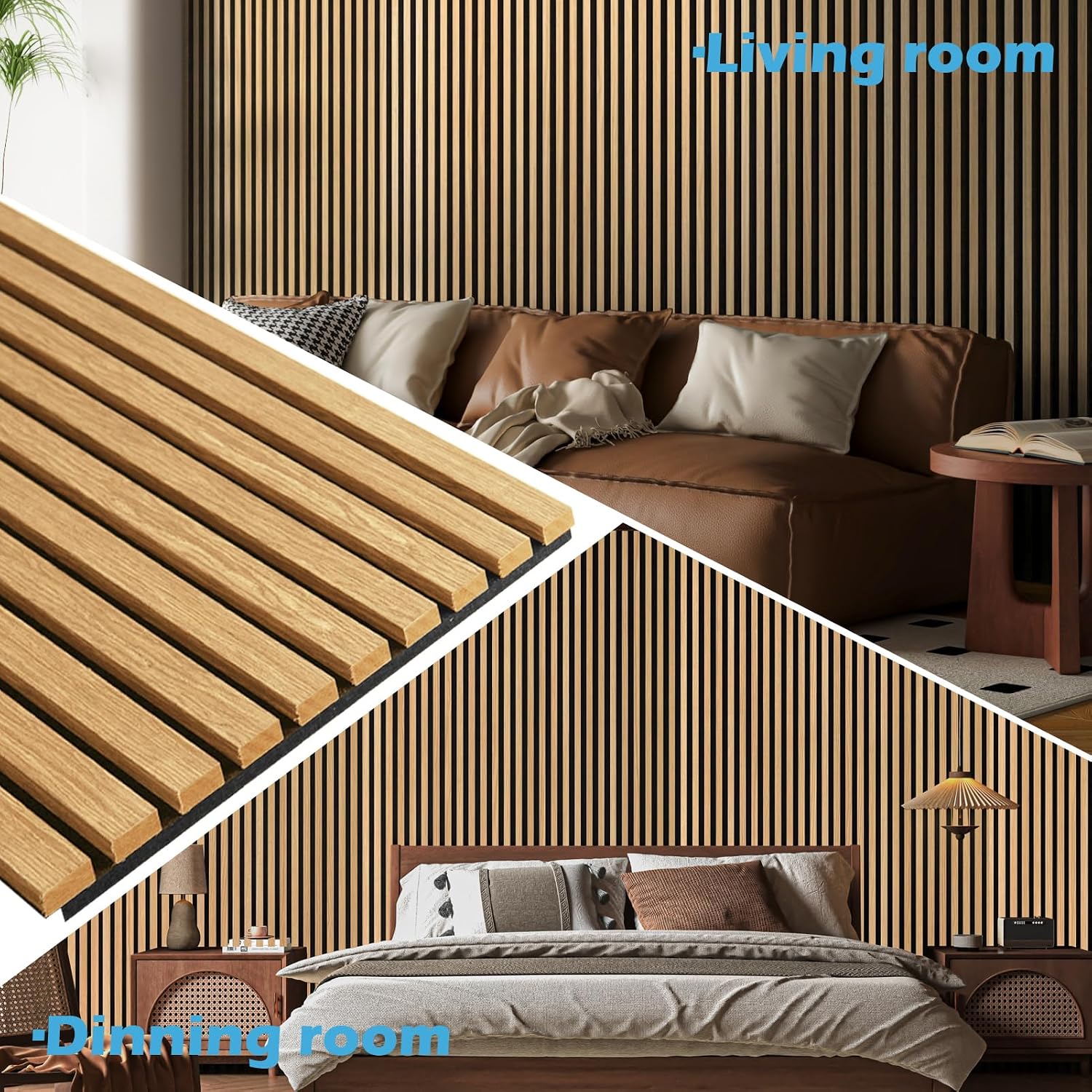 Art3d 2-Pack 94.5' x 24' Acoustic Wood Panels for Wall, 31 sq.ft Soundproof Wood Slat Panels, 3D Fluted Sound Absorbing Paneling for Interior Wall Decor, Living Room, Bedroom - Red Oak