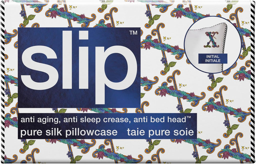 slip The Original Queen Pure Silk Pillow Case - 100% Pure 22 Momme Mulberry Silk - Queen Standard Size - Anti-Aging, Anti-BedHead, Anti-Sleep Crease, Initial Collection: Letter X (20' x 30')