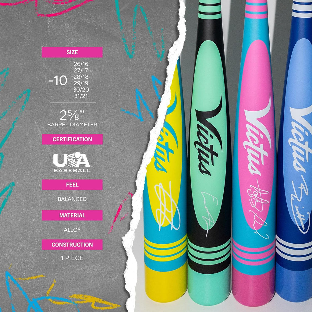Vibe Pro-Crayon Alloy, USA Baseball, -10 Drop, 2 5/8' Barrel, Mid-Balanced