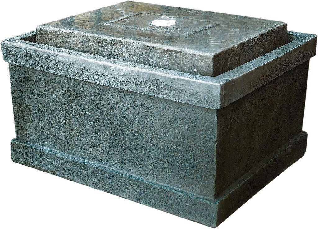 19' Stone Chest Fountain and Birdbath with LED Lights