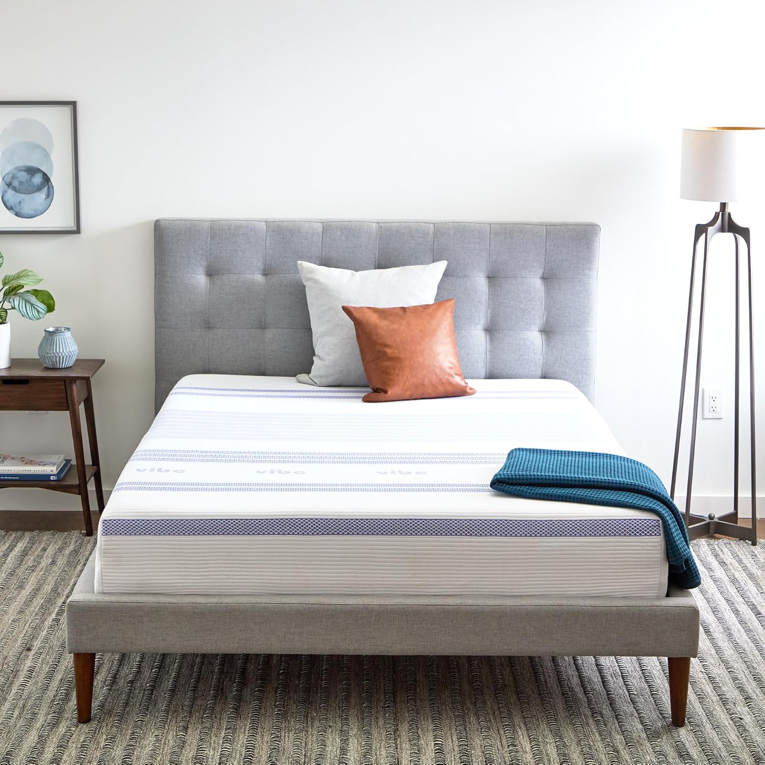Vibe Gel Memory Foam Mattress, 12-Inch CertiPUR-US Certified Bed-in-a-Box, Full, White