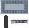 EEZ RV Products 9ft x 18ft Heavy Duty Reversible/Durable Outdoor Patio/RVing Camping Mats Come with Large Storage Bag & 6 Sets of Stakes and Washer, Vine Grey