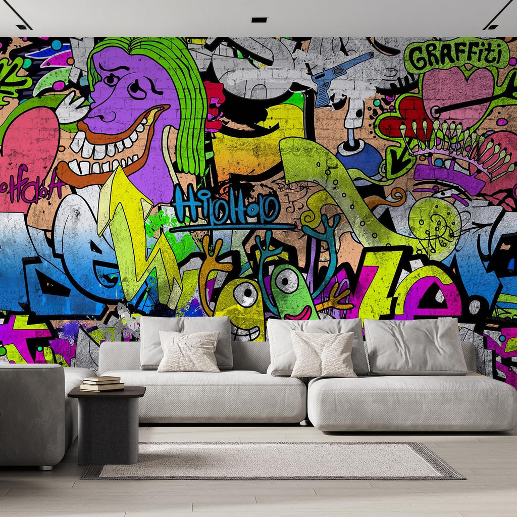 wall26 - Colorful Graffiti - Large Wall Mural, Removable Peel and Stick Wallpaper, Home Decor - 100x144 inches
