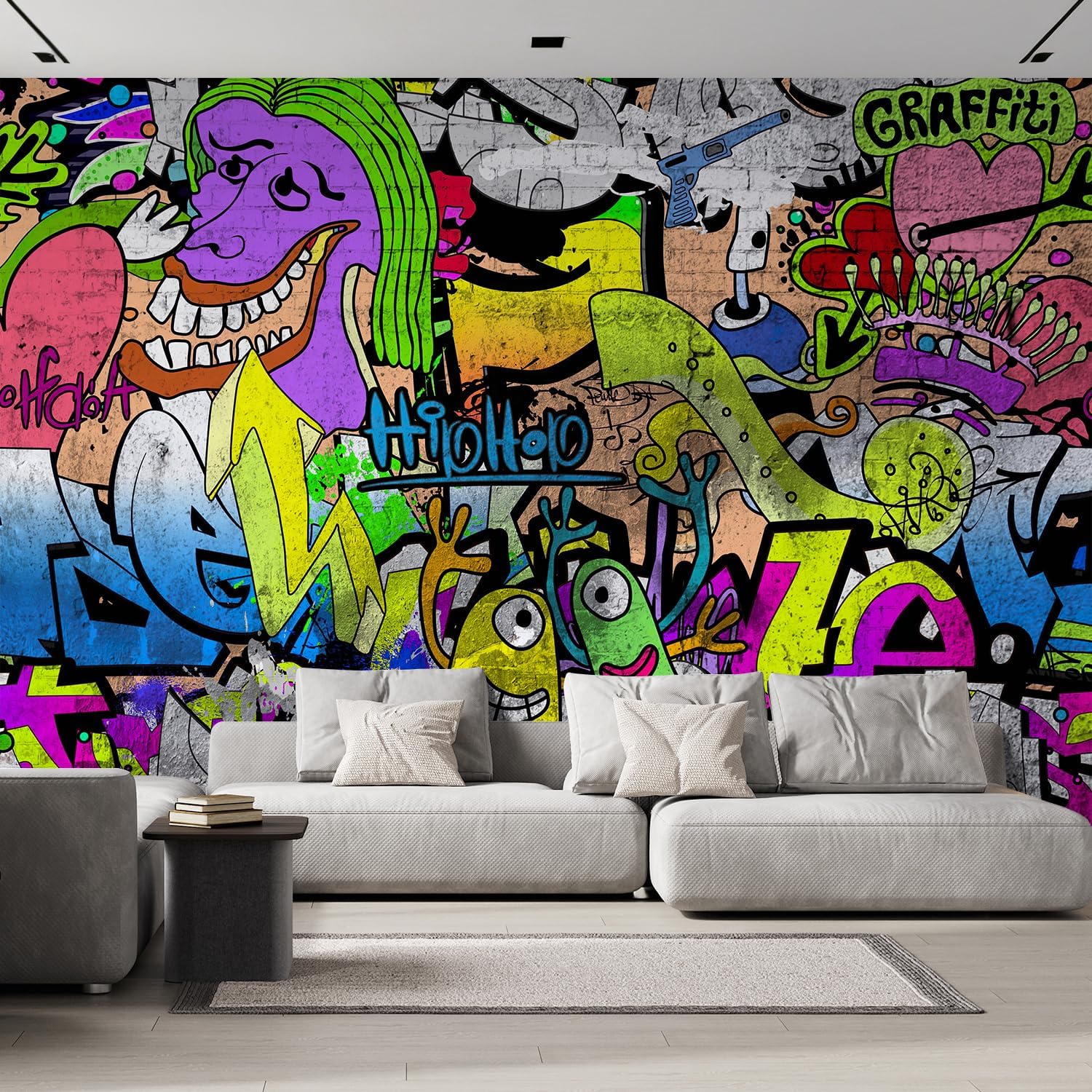 wall26 - Colorful Graffiti - Large Wall Mural, Removable Peel and Stick Wallpaper, Home Decor - 100x144 inches