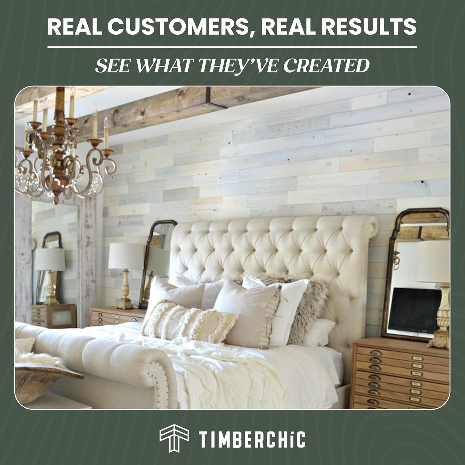 TIMBERCHiC 100% Reclaimed Wood Wall Planks - Made in USA - Peel-and-Stick Panels for Interior Decor - DIY Accent Wall Panels, Coastal White (3' x 10 Sq Ft)
