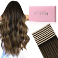 MAXITA Tape in Hair Extensions Human Hair Balayage Dark Brown to Chestnut Brown 20 inch 100g 40pcs Real Human Hair Extensions Natural Hair Extensions Remy Straight Hair
