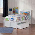 AFI, Mission Twin Platform Bed with Footboard & Storage Drawers, White