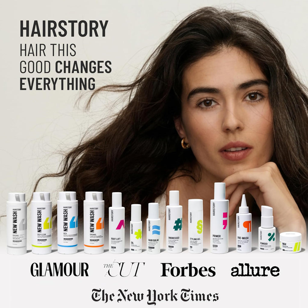 Hairstory New Wash Rich – Detergent Free Shampoo for Thick Curly Coarse Hair, Sulfate Free Deep Moisture Cleansing Cream, Shampoo and Conditioner Alternative, 20 Fl Oz Refill Pouch