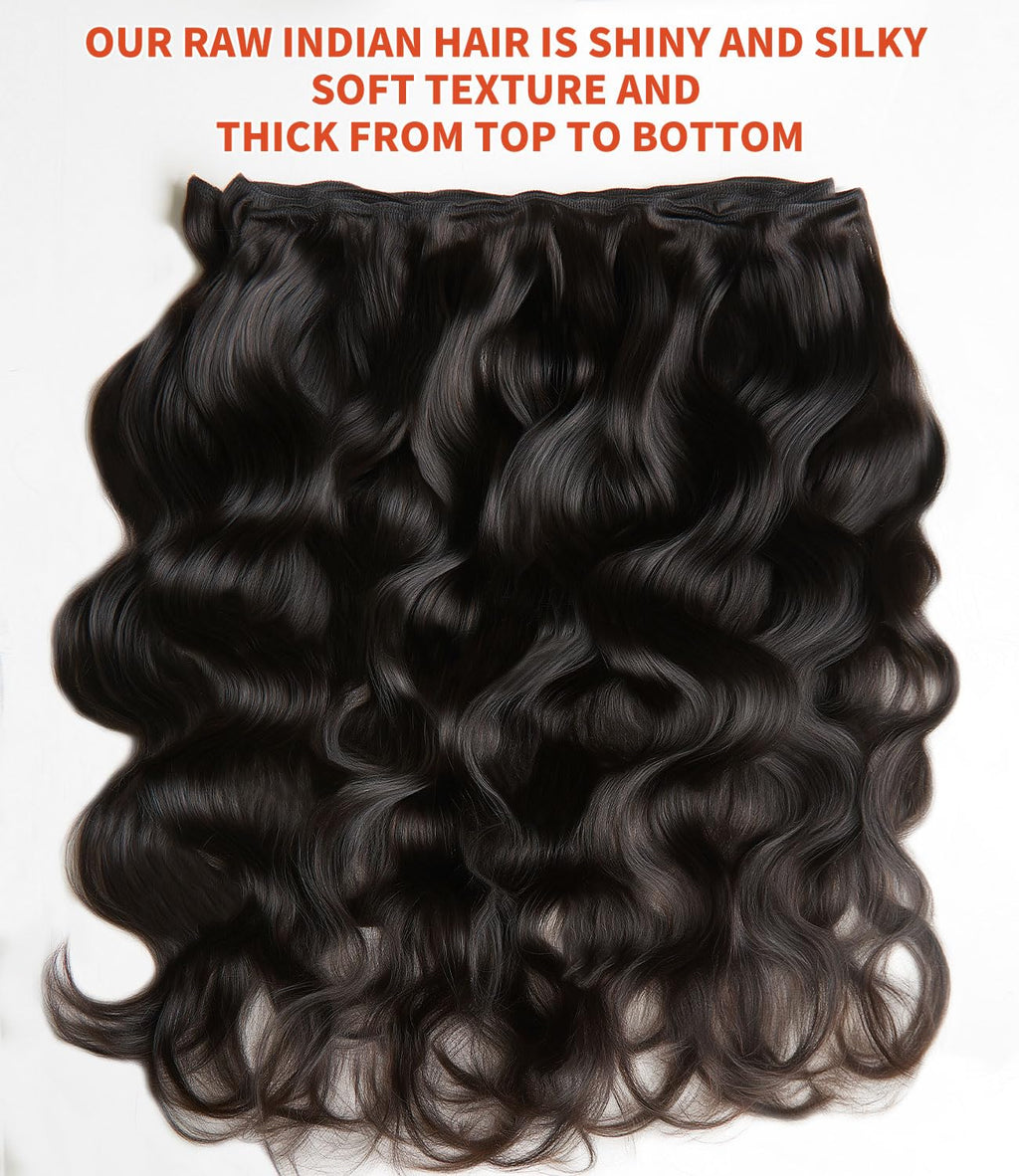 MLIP Body Wave Bundles Human Hair, 100% Raw Indian Hair, Full & Thick, No Tangle No Shedding, Silky Soft After Multiple Washes, Lasts 3X Longer, Natural Color, 3 Bundles 12 12 12 Inch